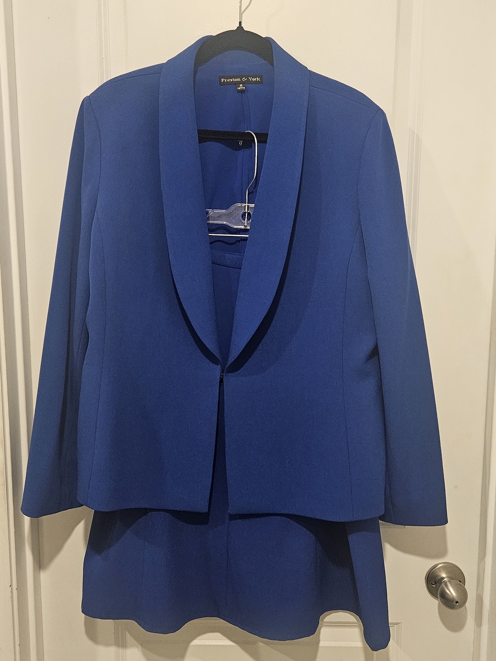 Preston & York Women's Cobalt Blue Shawl Collar Blazer Size 16